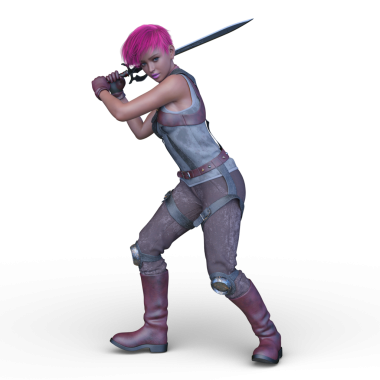3D rendering of a female knight