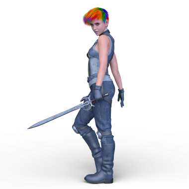 3D rendering of a female knight