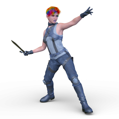3D rendering of a female knight