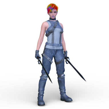 3D rendering of a female knight