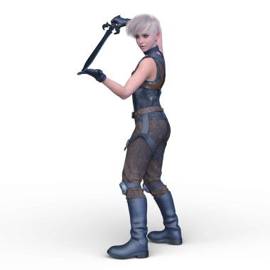 3D rendering of a female knight