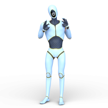 erkek bir cyborg 3D render