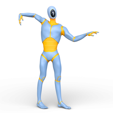 erkek bir cyborg 3D render