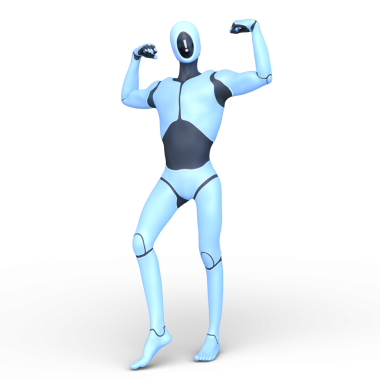 erkek bir cyborg 3D render