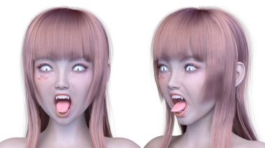 Bir kadının yüzünün 3 boyutlu görüntüsü.