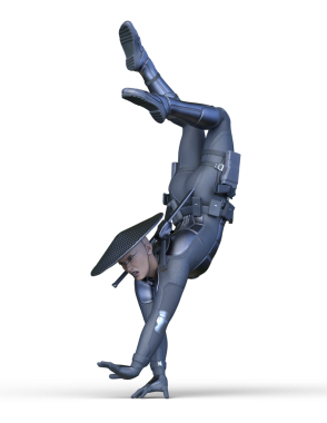 3 boyutlu kadın eskrimci.