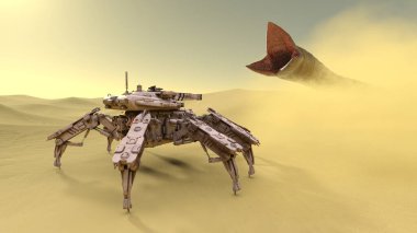 Bir savaş robotunun 3 boyutlu canlandırması