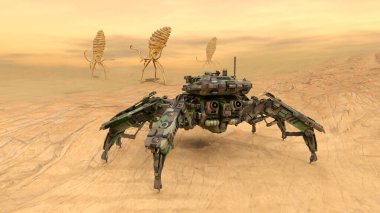 Bir savaş robotunun 3 boyutlu canlandırması