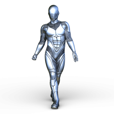 erkek bir cyborg 3D render