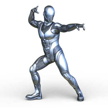 erkek bir cyborg 3D render