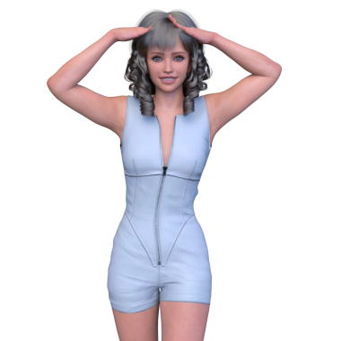 Şortlu bir kadının 3D görüntüsü