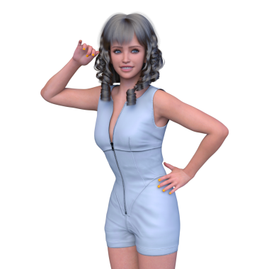 Şortlu bir kadının 3D görüntüsü
