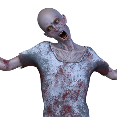 Erkek bir zombinin 3 boyutlu canlandırması