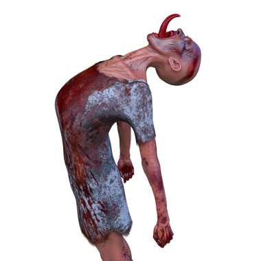 Erkek bir zombinin 3 boyutlu canlandırması