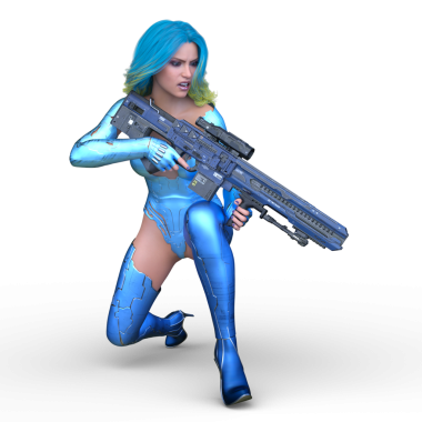 bir kadın savaşçı 3D render