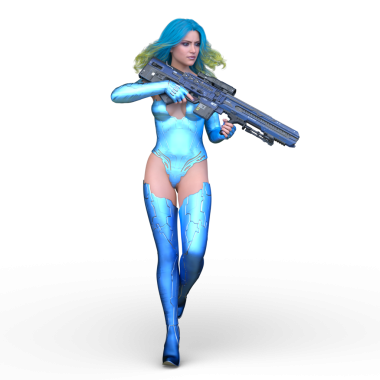 bir kadın savaşçı 3D render