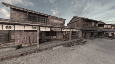 Edo dönemi sokak manzarasının 3B canlandırması