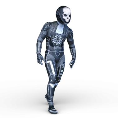 İskelet yüzlü robotun 3 boyutlu canlandırması