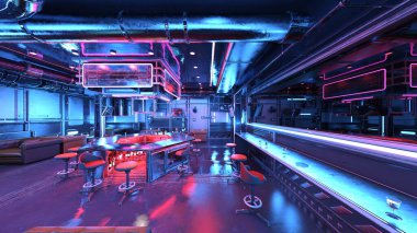 Yakın gelecekte restoranın 3D görüntülemesi