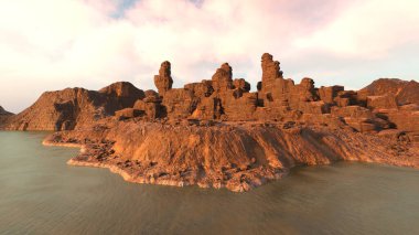 3D rendering of the rocky outcrops clipart