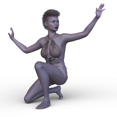 bir kadın savaşçı 3D render