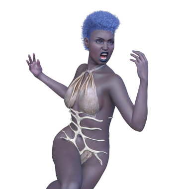 bir kadın savaşçı 3D render