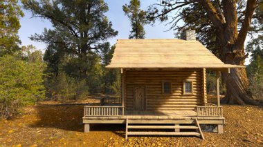 Ormandaki bir evin 3 boyutlu canlandırması