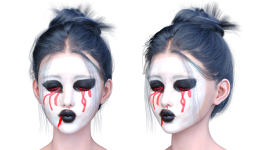 Bir kadının 3 boyutlu korku görüntüsü.