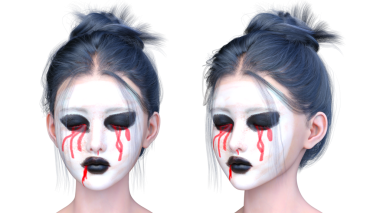 Bir kadının 3 boyutlu korku görüntüsü.