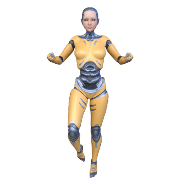 Dişi bir sayborgun 3D canlandırması