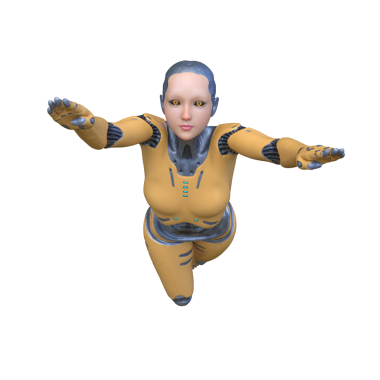 Dişi bir sayborgun 3D canlandırması