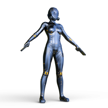 Dişi bir sayborgun 3D canlandırması