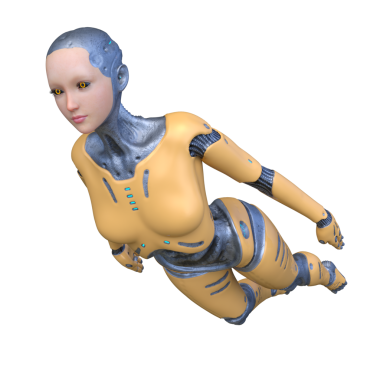 Dişi bir sayborgun 3D canlandırması