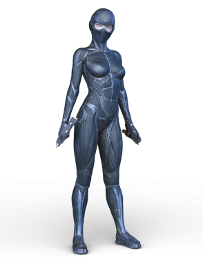 Dişi bir sayborgun 3D canlandırması