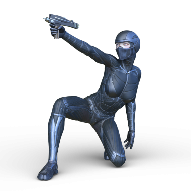 Dişi bir sayborgun 3D canlandırması