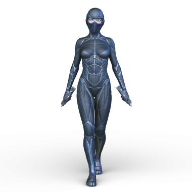 Dişi bir sayborgun 3D canlandırması
