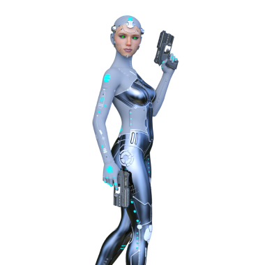 Dişi bir sayborgun 3D canlandırması