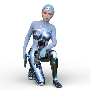 Dişi bir sayborgun 3D canlandırması