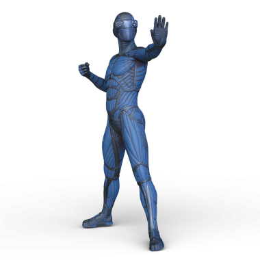 erkek bir cyborg 3D render