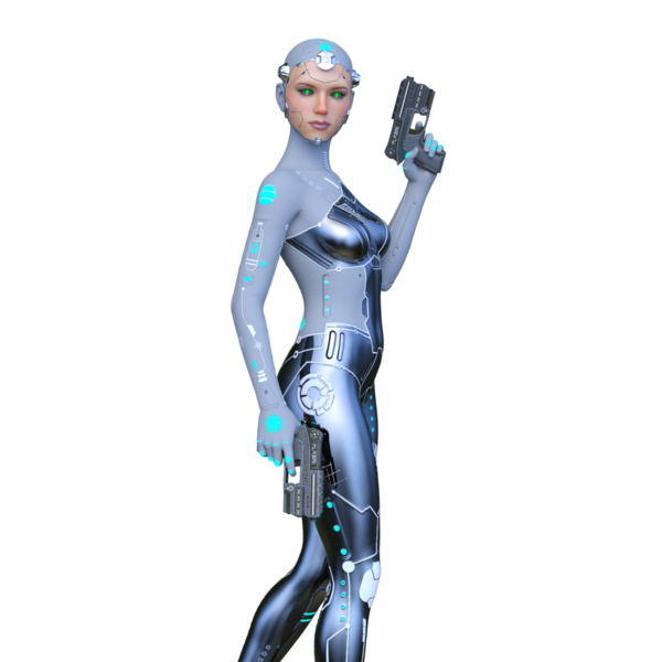 Dişi bir sayborgun 3D canlandırması