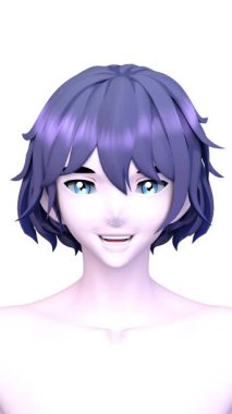 Bir adamın yüzünün 3 boyutlu görüntüsü.