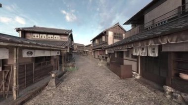 Edo dönemi sokak manzarasının 3B canlandırması