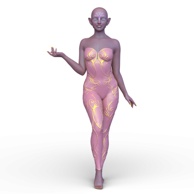 Dişi bir uzaylının 3D görüntüsü