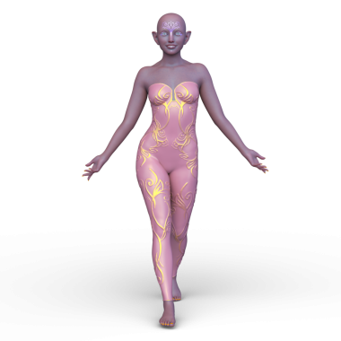 Dişi bir uzaylının 3D görüntüsü