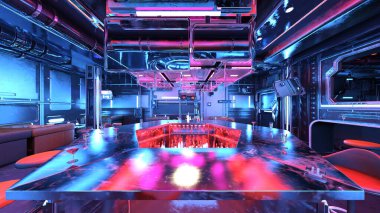 Yakın gelecekte restoranın 3D görüntülemesi