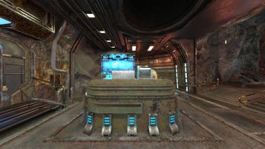 İçerideki uzay aracının 3B görüntülemesi