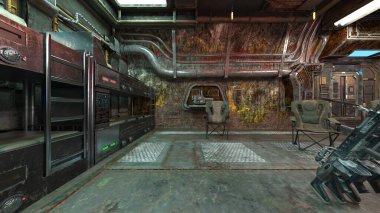 İçerideki uzay aracının 3B görüntülemesi