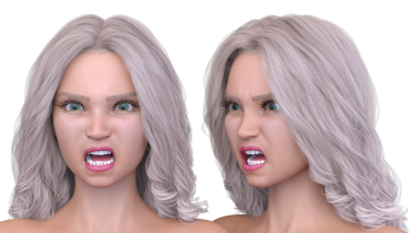 Bir kadının yüzünün 3 boyutlu görüntüsü.