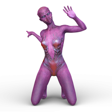 Dişi bir uzaylının 3D görüntüsü