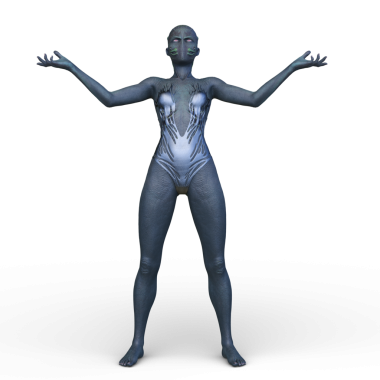 Dişi bir uzaylının 3D görüntüsü